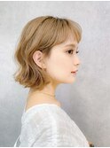 ボブショートボブ縮毛矯正ベージュグレージュ門前仲町
