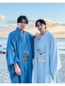 【メンズ和装】着物レンタル＋着付け＋小物付き