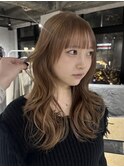 アプリコットオレンジ/くびれヘア/ウェーブショート［新潟］
