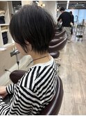 大人ショートボブ丸みショートカットマッシュショート前髪あり