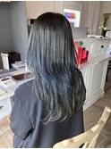 ロングレイヤー×ブルーグレーデザインカラー