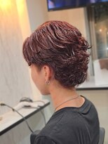 ラピス 名古屋駅前店(Lapis) ニュアンスサーフ×ワインレッド/海外ヘアメンズパーマ