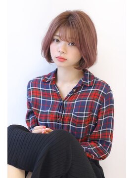 オーロ 西大寺店(ORO) フェミニンピンクベージュボブ