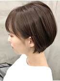 丸みショートボブミニボブ前下がりショート丸みショート前髪あり