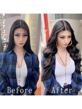 あるじゃんすー 天神店 ブラック×ダークグレージュ#シールエクステ#グレージュ#天神