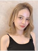 ラフウェーブのレイヤーボブ ニュアンスカラー 韓国ヘア S57