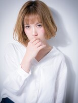 カバーヘア ブリス 川口(COVER HAIR bliss)&nbsp;大人ガーリーハイトーンカラーＡラインボブv川口10代20代30代