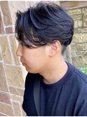 ツーブロック束感モテる黒髪シークレットパーマ