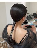 ローポニーテール×紐アレンジ