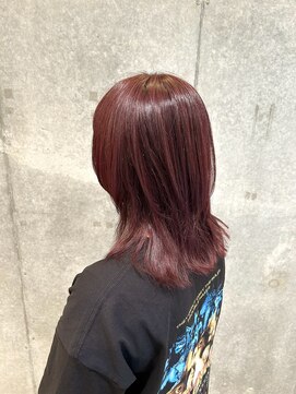 ニカ 溝の口(NICA) ミディアムウルフ×レッドカラー【NICA溝の口店】