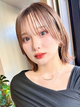 サンド 名古屋(sand) ホワイトグレージュミニウルフデジタルパーマチェリーブラウン