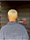 10代20代メンズカット◆刈り上げベリーショートブリーチ金髪