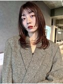 ミディアムレイヤー×艶カラー×赤みブラウン　【鎌田　隆雅】