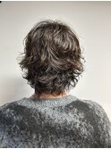 men'sミディアムパーマミディアムウルフサーフカール