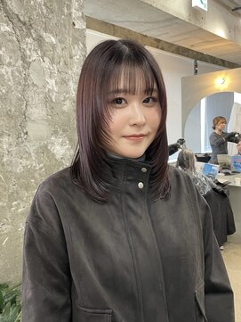 リラクオーレ 三宮 元町(LIRA CUORE) レイヤーカット×バーガンディー