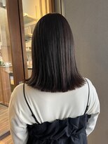 レアワンハナレ センター北美容院(lea/1 HANARE)&nbsp;切りっぱなしロブ×ラベンダーグレージュ