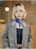 ハッシュカットボブウルフヘーゼルベージュケアブリーチウルフ