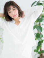 プリモア サロン ハナレ 綾瀬(primoA salon HANARE)&nbsp;綾瀬/髪質改善/ラテグレージュ×コテ巻き風パーマレイヤーボブm