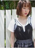 涼しげなナチュラルストレートボブ