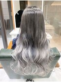 ホワイトアッシュグラデーションカラー＼根本ブリーチなし