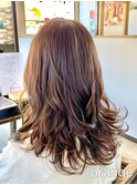 【orange大分賀来】外ハネゆる巻きロングチョコレートブラウン