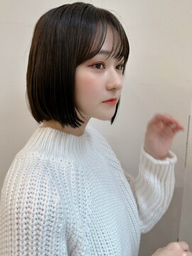 ハニーシブヤ(HONEY shibuya) 大人可愛い20代30代40代小顔前下がりボブ×アッシュブラック