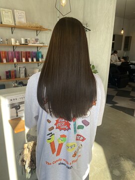 シェル 津山の手店(shel) オリーブブラウン20代30代髪質改善トリートメント透明感ロング