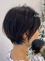 ビューブルー 亀戸錦糸町(VIEW BLUE)&nbsp;美髪シアーカラーピンクブラウンショートカット切りっぱなしボブ