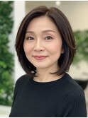 60代にオススメ★上品さ引き立つ大人のレイヤーボブ