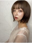 大人可愛い20代30代切りっぱなしナチュラルボブ
