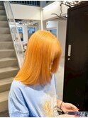 オレンジベージュ/ケアブリーチ／ブリーチ/表参道／原宿