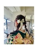 着物でも可愛いヘアアレンジ