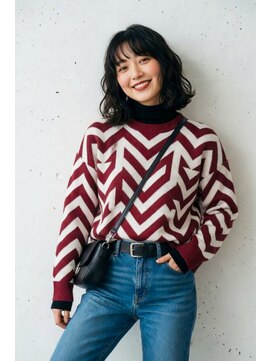 コートフィールエー(CO_T feel.a) 顔見せを叶える ふんわり波巻きミディアム×グレージュ