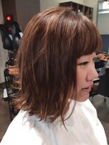 レリーヘアーデザイン(lelie hair design) 【lelie土居】オレンジ系ハイライト～ブラントボブ