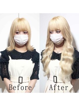 ARビューティー ギンザ(AR Beauty Ginza) ホワイトブロンドヘア#シールエクステ#ゆるふわウェーブ#銀座