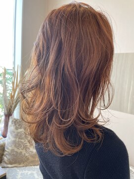 ミネヘアアンドメイク高知店 テラコッタオレンジ×レイヤースタイル