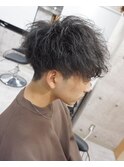 メンズ前下がりマッシュ×波打ちツイスト