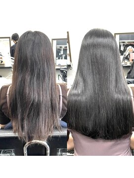 シンシア 銀座(sinsia) ダメージでゴワつき癖で広がる髪質×sins式酸性ストレート