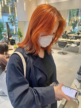 ガリカ 横浜(Gallica) 【minami】艶髪オレンジベージュ/顔まわりレイヤー/ブリーチあり