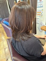 美容室ヒラトヤ 仙北店&nbsp;小顔大人可愛いくびレイヤーシルキーベージュミディ20代30代40代