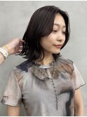 くびれボブ/切りっぱなし/結べるボブ/顔周りレイヤー/ブラウン