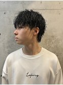 20代30代波巻きパーマサーフカールスパイラルパーマツーブロック