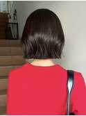 表参道オリーブグレージュブリーチなしダブルカラーショートボブ