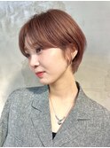 シースルーバングの丸み大人ショート青山表参道