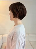 丸みショートカット/ショートボブ/耳かけショート/ショートヘア