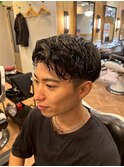 【BarBerBROS】ハイライトメッシュパーマ　メンズカット