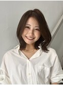レイヤー/セミロングボブ髪質改善縮毛矯正白髪ぼかしショート