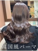 コテ巻き風パーマ／韓国風パーマ/デジタルパーマ/レイヤーカット