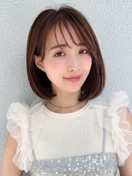 アフロート エル 錦糸町(AFLOAT L) 暗髪で大人可愛く！後れ毛がかわいいギリギリ結べるくびれボブ