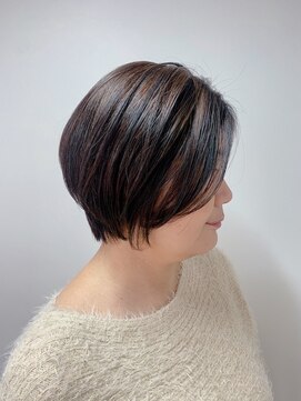 40代50代　長め前髪/ふんわりフェミニンショートボブ 2512
